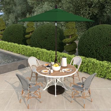 Sun Master 7.5' Patio Umbrella with Aluminum Pole Fiberglass Ribs Collar Tilt Crank Lift with Sunbrella Fabric In Forest Green and Bronze