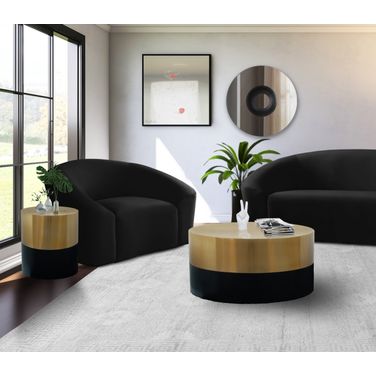 Sun Ocassional Table Set In Black and Gold