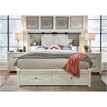 Sun Valley White Queen Bookcase Storage Bed