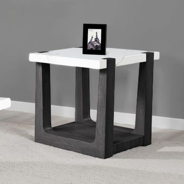 Sundbry End Table In White and Black
