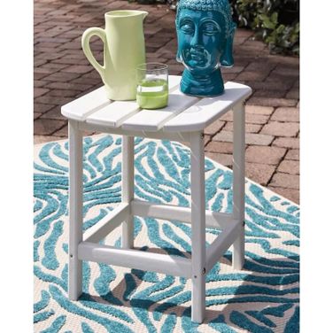 Sundown Treasure White Outdoor Rectangular End Table