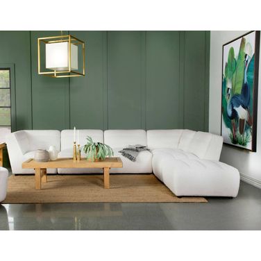 Sunny 6-Piece Upholstered Modular Sectional Sofa In Ivory