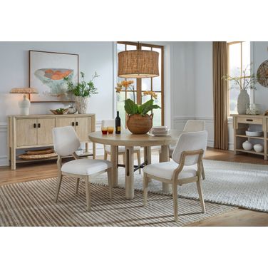Sunset Cove Extendable Round Dining Room Set In Sanibel Brown
