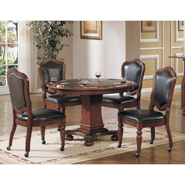 Sunset Trading 5 Piece Bellagio Dining and Poker Table Set