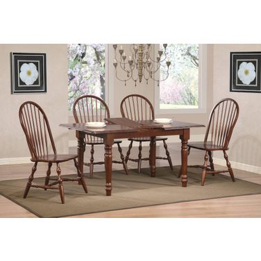 Sunset Trading Andrews 5 Piece 60 Inch Rectangular Extendable Dining Set In Chestnut Brown
