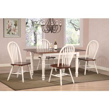 Sunset Trading Andrews 5 Piece 60 Inch Rectangular Extendable Dining Set In White And Brown PK-ADW3660-820-AW5P