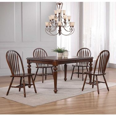 Sunset Trading Andrews 5 Piece 76 Inch Rectangular Extendable Dining Set In Chestnut Brown