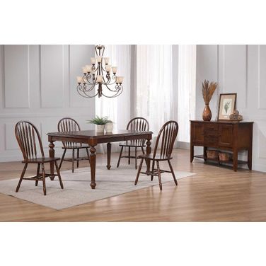 Sunset Trading Andrews 6 Piece 76 Inch Rectangular Extendable Dining Set In Chestnut Brown