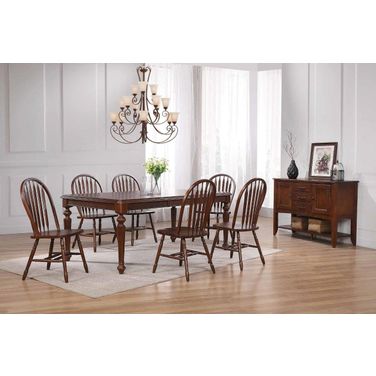 Sunset Trading Andrews 8 Piece 76 Inch Rectangular Extendable Dining Set In Chestnut Brown