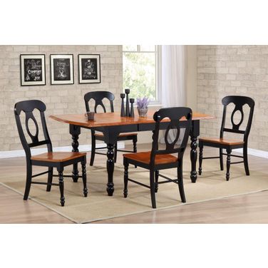 Sunset Trading Black Cherry Selections 5 Piece Drop Leaf Extendable Dining Set with Napoleon Chairs