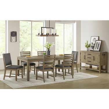 Saunders 8 Piece Extendable Dining Table Set In Brown