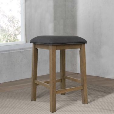 Saunders Counter Height Backless Bar Stools Set of 2 In Brown