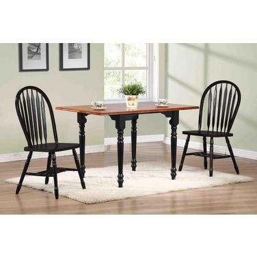 Sunset Trading Selections 3 Piece 48 Inch Rectangular Extendable Dining Set In Antique Black And Cherry PK-TLD3448-820-AB3P