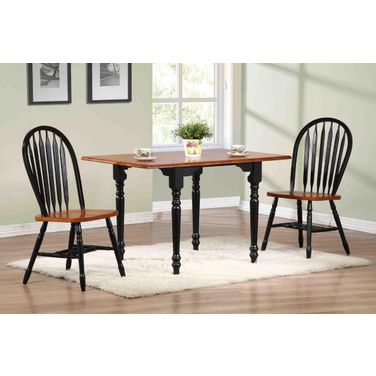 Sunset Trading Selections 3 Piece 48 Inch Rectangular Extendable Dining Set In Antique Black And Cherry