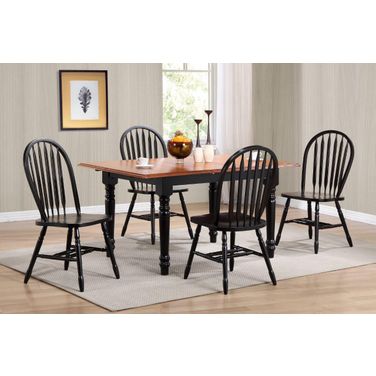 Sunset Trading Selections 5 Piece 60 Inch Rectangular Extendable Dining Set In Antique Black And Cherry PK-TLB3660-820-AB5P