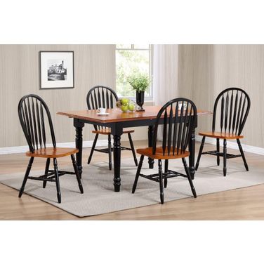 Sunset Trading Selections 5 Piece 60 Inch Rectangular Extendable Dining Set In Antique Black And Cherry PK-TLB3660-820-BCH5P