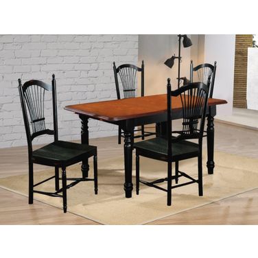 Sunset Trading Selections 5 Piece 60 Inch Rectangular Extendable Dining Set In Antique Black And Cherry PK-TLB3660-C07-AB5P