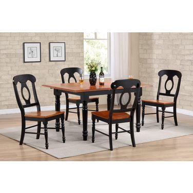 Sunset Trading Selections 5 Piece 60 Inch Rectangular Extendable Dining Set In Antique Black And Cherry