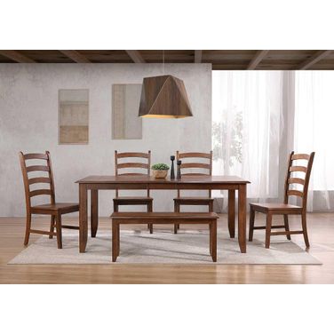 Sunset Trading Simply Brook 6 Piece 72 Inch Rectangular Extendable Table Dining Set With Bench In Brown