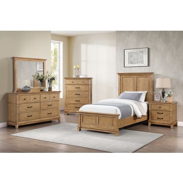 Sunstone Youth Panel Bedroom Set in Natural