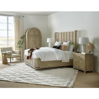 Surfrider Light Natural Rattan Panel Bedroom Set
