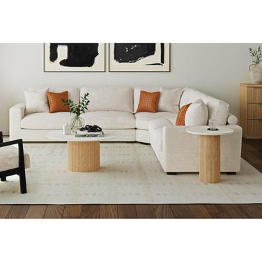 Sutton Occasional Table Set In White and Natural