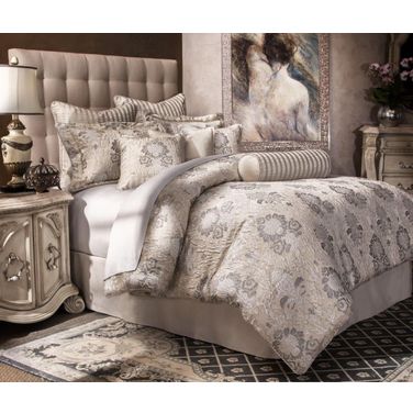 Sycamore Grove Silver 10 Piece King Comforter Set