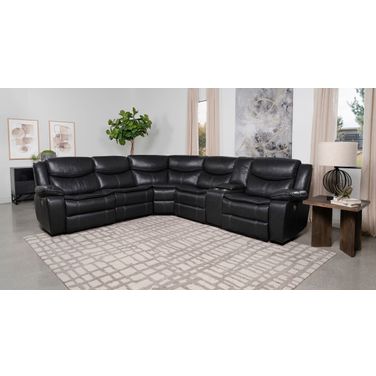 Sycamore Upholstered Power Reclining Sectional Sofa Dark Grey