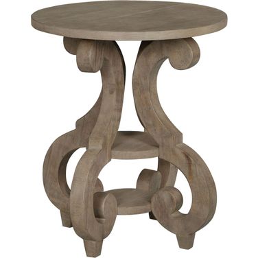 Tinley Park Dove Tail Grey Round Accent End Table