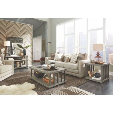 Eldridge Weathered Gravel Rectangular Occasional Table Set