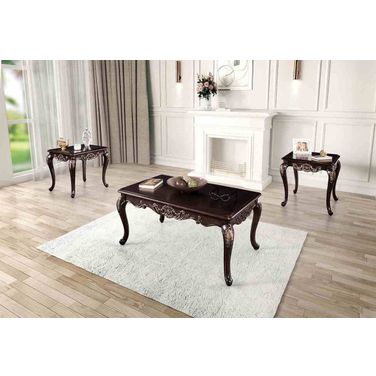 Tadcaster Occasional Table Set In Dark Cherry