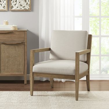 Tage Upholstered Accent Armchair In Ivory