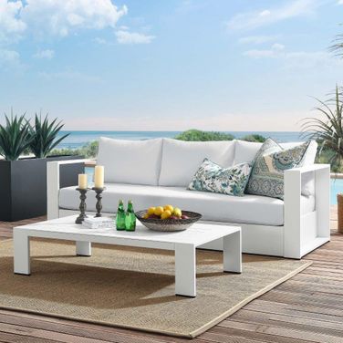 Tahoe Outdoor Patio Powder-Coated Aluminum 2-Piece Set In White