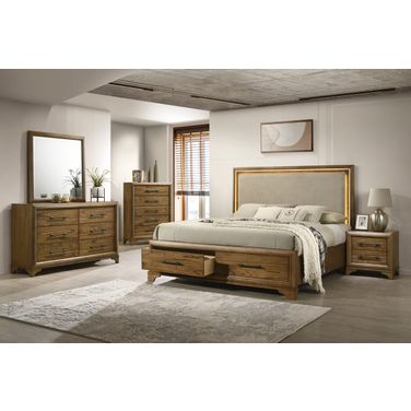 Talcott Platform Storage Bedroom Set In Honey Brown