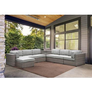 Tamyra 7 Piece Wicker Sectional With Corner Table