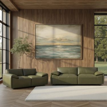 Tanner Living Room Set with Padded Arms In Green