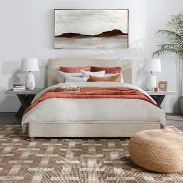 Tate Eastern King Bed In Oatmeal