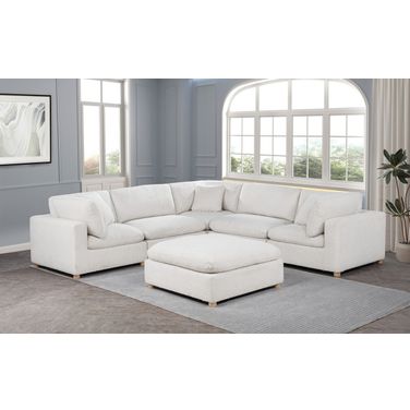Tatiana 6 Piece Boucle Fabric Modular Sectional in Cream