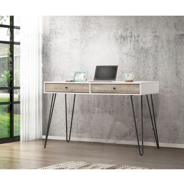 Taupe Oak 2 Drawer Desk