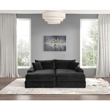 Tavedestrand Double Chaise Sofa In Black