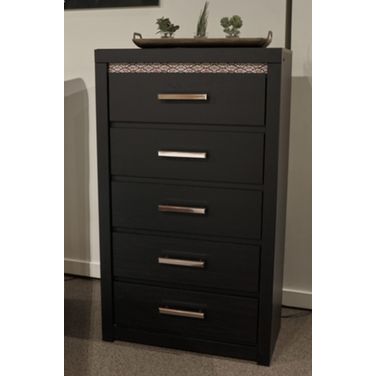Tayleena Five Drawer Chest In Black