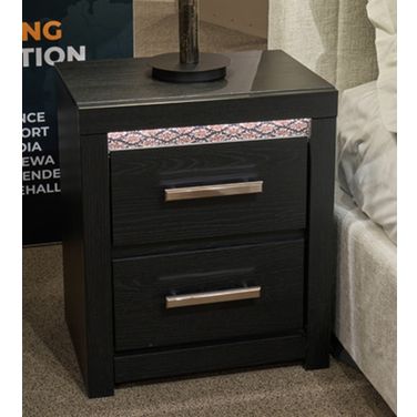 Tayleena Two Drawer NightStand In Black