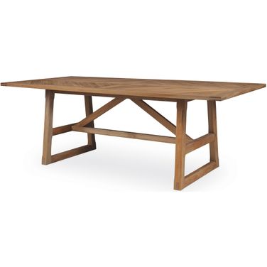 Teak Rectangular Dining Table In Natural