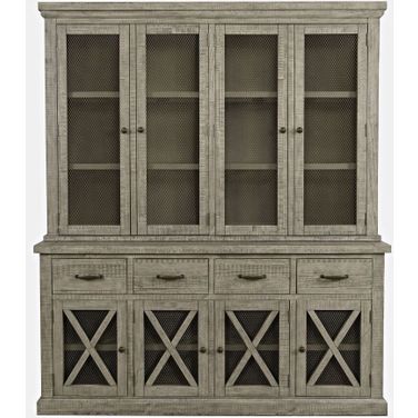 Telluride Sideboard Buffet Hutch with Led Lights In Driftwood