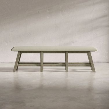 Telluride 85 Inch Upholstered Counter Height Bench In Driftwood