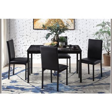 Tempe Black Marble Top Dining Room Set