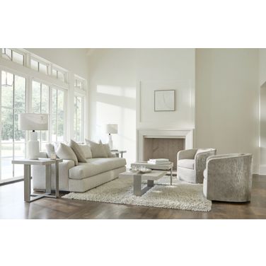 Tempo Metal Base Occasional Table Set In Beige
