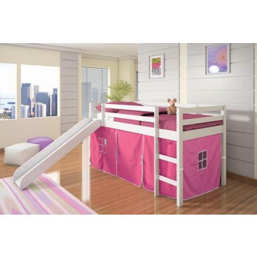 Tent Bed White W-Pink Tent Kit