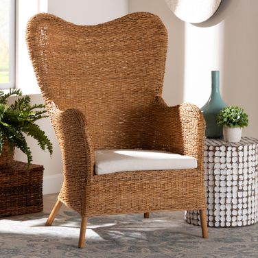Terra Rattan Arm Chair In Light Honey