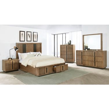 Terrace 2-Drawer Storage Bedroom Set In Ash Brown